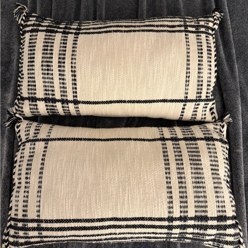 Black and Cream Throw Pillows